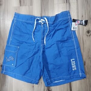 NFL Lions Men's Bright Blue Board Shorts
